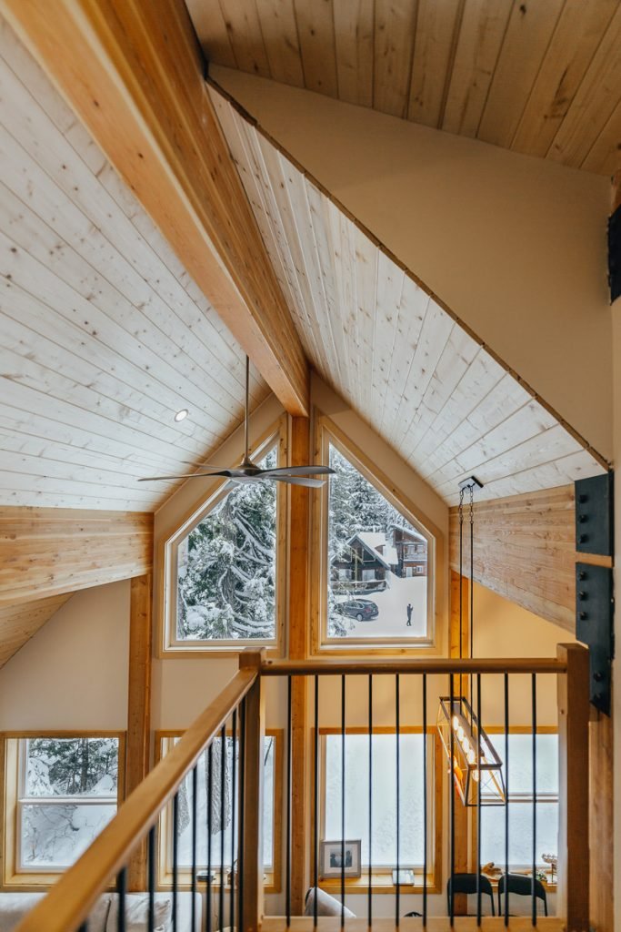 vaulted ceilings and post and beam interior